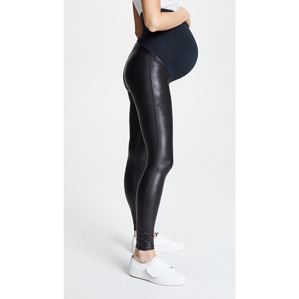 Spanx Mama Faux Leather Leggings (size M)